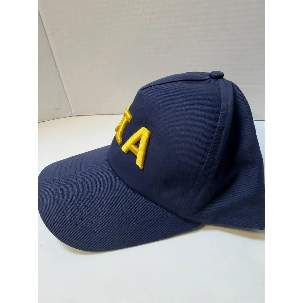 Mens Vintage Y2K Navy Blue Adjustable Strap CIA Novelty Baseball Cap